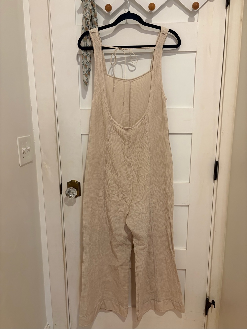 NWOT Zenana Outfitters Cream Wide-Leg Cotton Blend Jumpsuit - Picture 3 of 11